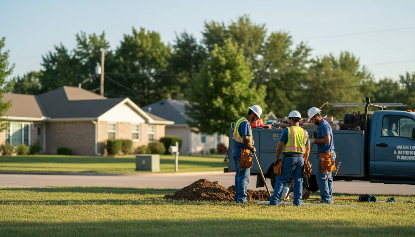 Residential water line and bathroom plumbing service in New Bavaria, OH